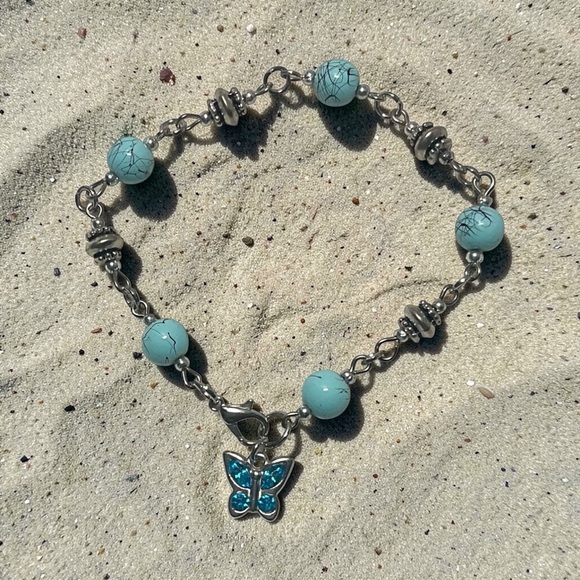 Handcrafted Turquoise Accent Multi-Strand Women’s Bracelet  three piece set - Picture 3 of 6